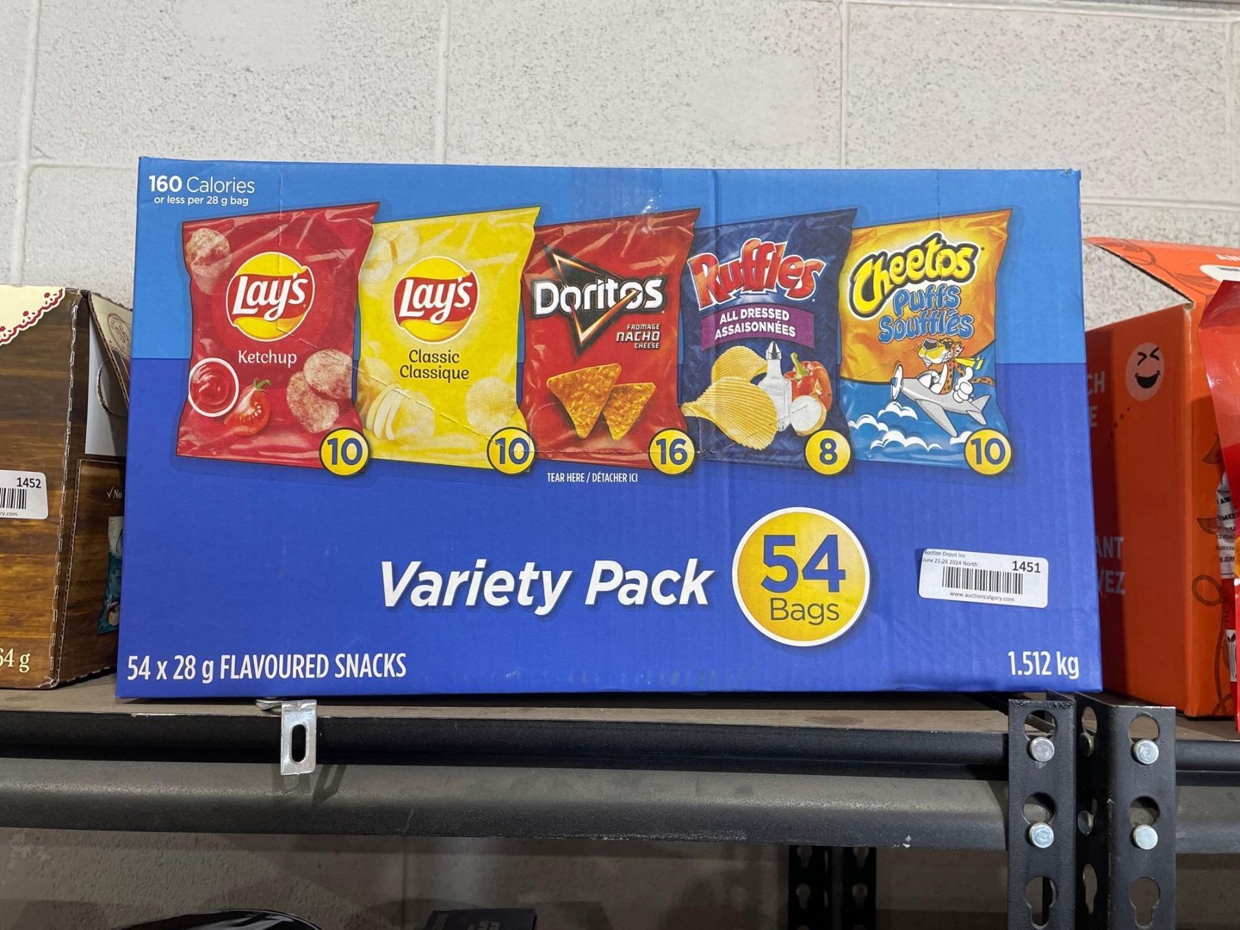 Box Cips 54 Bag Variety Pack of Chips