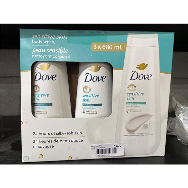 Dove Sensitive Skin Body Wash - Pack of 3 680mL