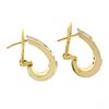 Image 5 : 14K TT Gold 0.40 ctw Round Brilliant Channel Diamond Huggie Cuff Omega Earrings