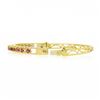 Image 6 : Vintage Victorian Revival 14k Gold 2 ctw Ruby Engraved Side Hinged Bangle Bracel