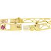 Image 7 : Vintage Victorian Revival 14k Gold 2 ctw Ruby Engraved Side Hinged Bangle Bracel