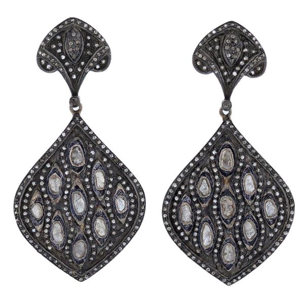 3.98 ctw Diamond Dangle Earrings