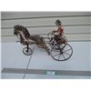 Image 1 : Wooden Horse, Jockey, and Cart - 20L x 15Tall - Very Old