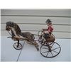 Image 2 : Wooden Horse, Jockey, and Cart - 20L x 15Tall - Very Old