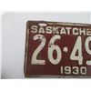 Image 2 : Saskatchewan Licence Plate - 1930