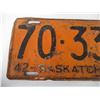 Image 2 : Saskatchewan Licence Plate - 1942
