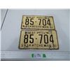 Image 1 : Pair of Saskatchewan Licence Plates - 1951