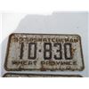 Image 2 : Pair of Saskatchewan Licence Plates - 1959