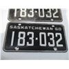 Image 2 : Pair of Saskatchewan Licence Plates - 1960