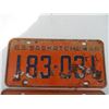 Image 3 : Pair of Saskatchewan Licence Plates - 1963
