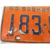 Image 4 : Pair of Saskatchewan Licence Plates - 1963