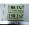 Image 1 : Pair of Saskatchewan Licence Plates - 1974