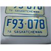 Image 3 : Pair of Saskatchewan Licence Plates - 1976