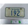 Image 1 : Saskatchewan Licence Plate - 1976 - Low Number
