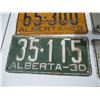 Image 2 : (7) Alberta Licence Plates of Various Years 1927-1950