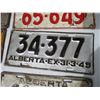 Image 7 : (7) Alberta Licence Plates of Various Years 1927-1950