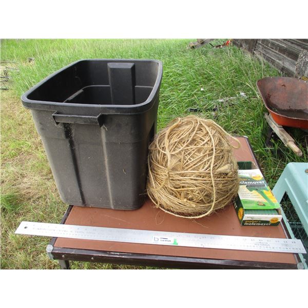Gopher/Mole Mover, Roll of Twine, Tote