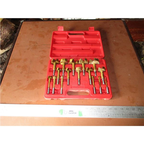Set of 16 Powerbuilt Auger Bits in Case