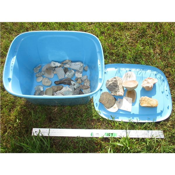 Tote w/ Assorted Landscaping Rocks