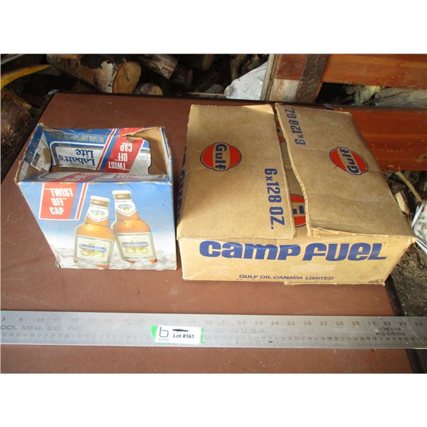 (2) Empty Boxes - Labatt's Lite and Gulf Camp Fuel
