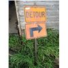 Image 1 : Detour Sign w/ Pole - 12 x 18
