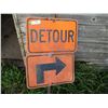 Image 2 : Detour Sign w/ Pole - 12 x 18