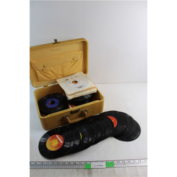 Case and Assorted Vinyl Records