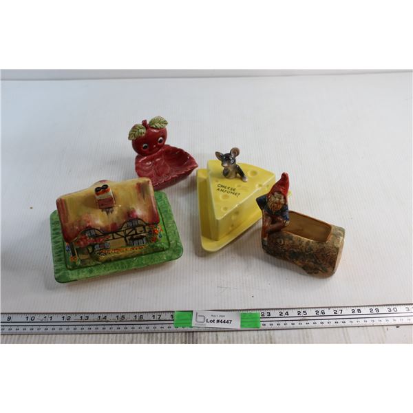 Assorted Dishes, Planter and Tray - Some Damage