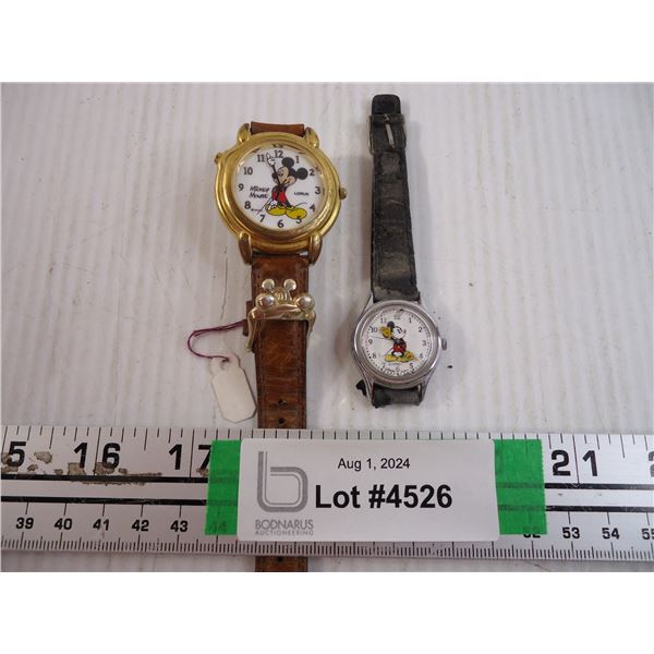 (2) Mickey Mouse Watches-as is
