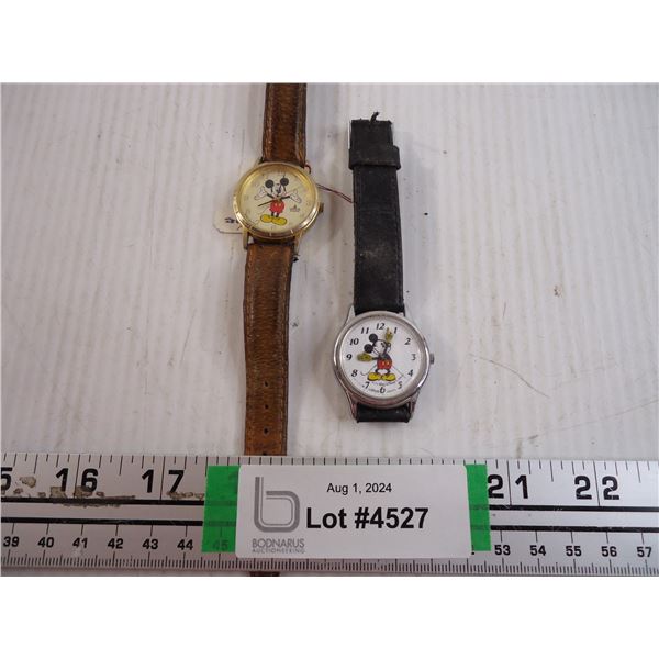 (2) Mickey Mouse Watches-as is
