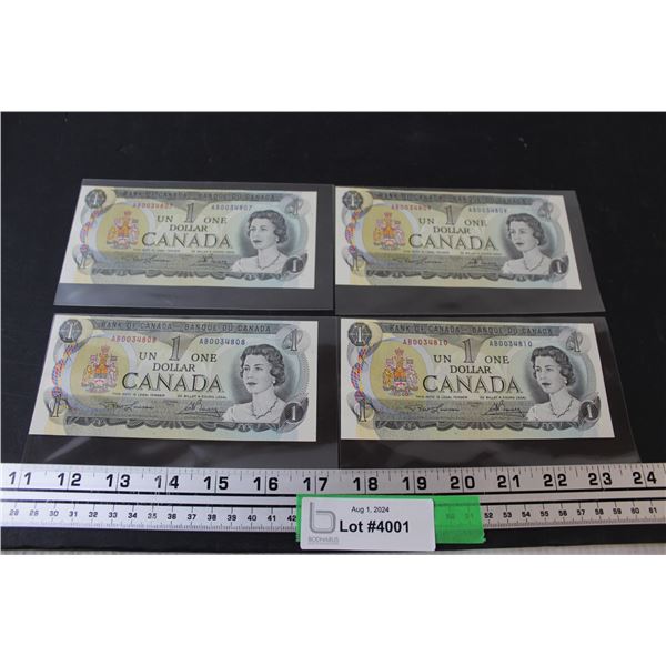 (4) Canadian Dollar Bills - 1973