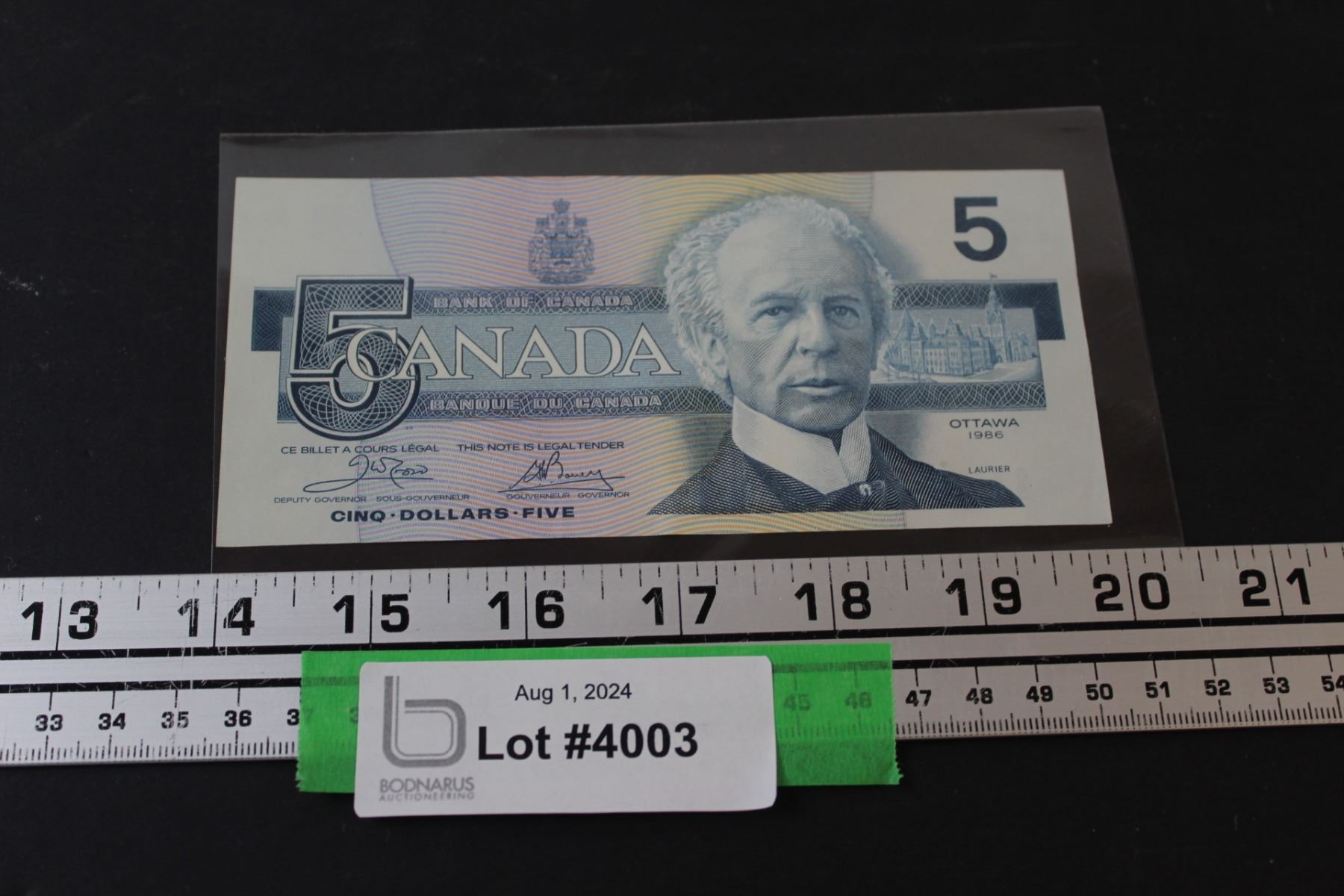 Canadian Five Dollar Bill 1986 Bodnarus Auctioneering canadian-five-dollar-bill-1986-bodnarus-auctioneering
