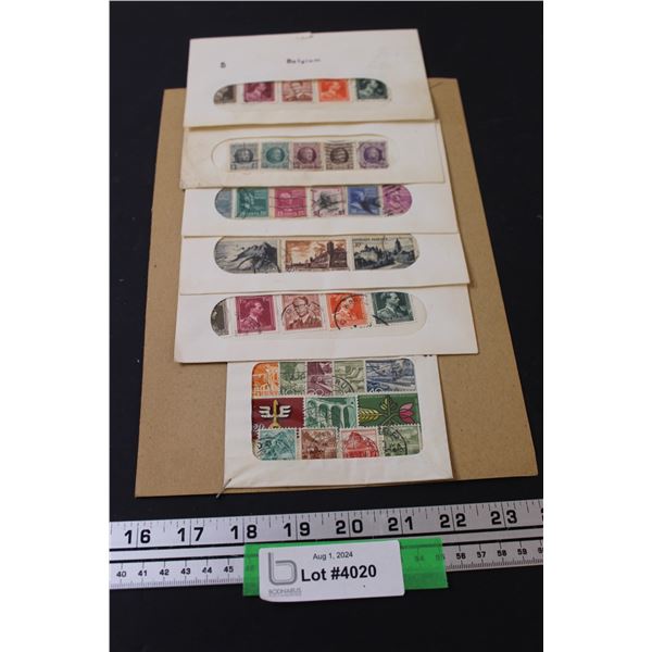 (3) Belgium Postage Stamp Collections & (1) Switzerland & (1) USA & (1) France