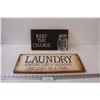 Image 1 : (2) Wooden Signs: "Keep The Change" & "Laundry"