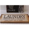 Image 2 : (2) Wooden Signs: "Keep The Change" & "Laundry"