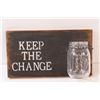 Image 3 : (2) Wooden Signs: "Keep The Change" & "Laundry"