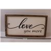 Image 1 : Wooden "Love you more" Wall Decor - 25.5" x 13.5"