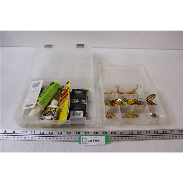 (2) Clear Plastic Tackle Containers w/Lures & Contents