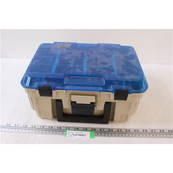 Plano Plastic Fishing Tackle Box w/Contents - 10" x 13" x 6"