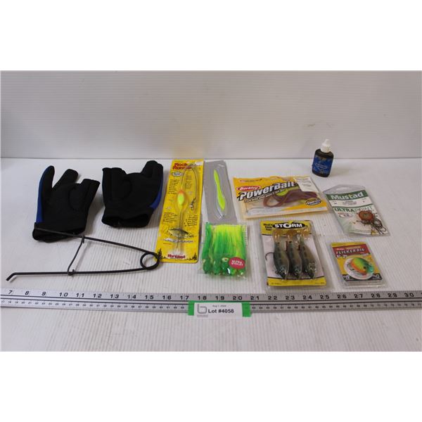 Fishing Lures, Fishing Gloves, Misc.