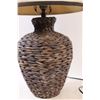 Image 3 : * Modern Wicker End Table Lamp - 13" x 26" - Works