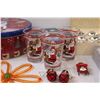 Image 2 : (3) Christmas Glasses, (2) Christmas Tins, Vintage Ornaments, Misc.