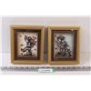 Image 1 : Vintage Set of 3-D Paper Art of Children in Frames - 8" x 6"