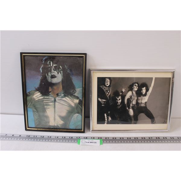 (2) Kiss Pictures in Frames - 11" x 9"
