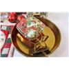 Image 4 : Christmas Lot: Placemats, Ornaments, Tins, Stocking Hanger, Misc.