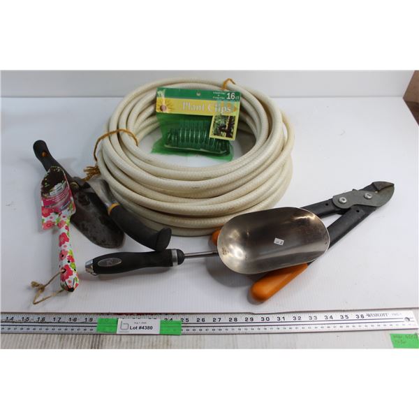 Hose and Assorted Garden Tools