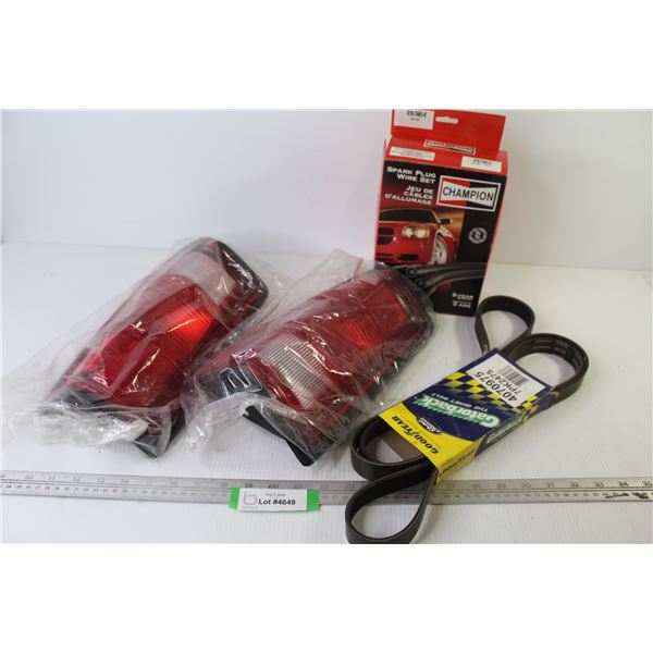 Spark Plug Wire Set - Good Year Gartor-Back Belt - (2) Tail Lights (unknown make - everything is NIB