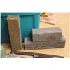 Image 2 : *Tote w/Lid - Recycled 4" x 4" Post Pieces - Wheel on 1 1/2" Square Tubing - Misc. Items