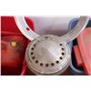 Image 4 : *(2) Totes w/1 Lids - Bull Brackets - Dodge Beauty Ring & Hubcap - 5 Gallon Plastic Gas Can
