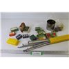 Image 1 : Knitting Needles in Case - Assortment of Shoe Tacks - Staples - Thumb Tacks